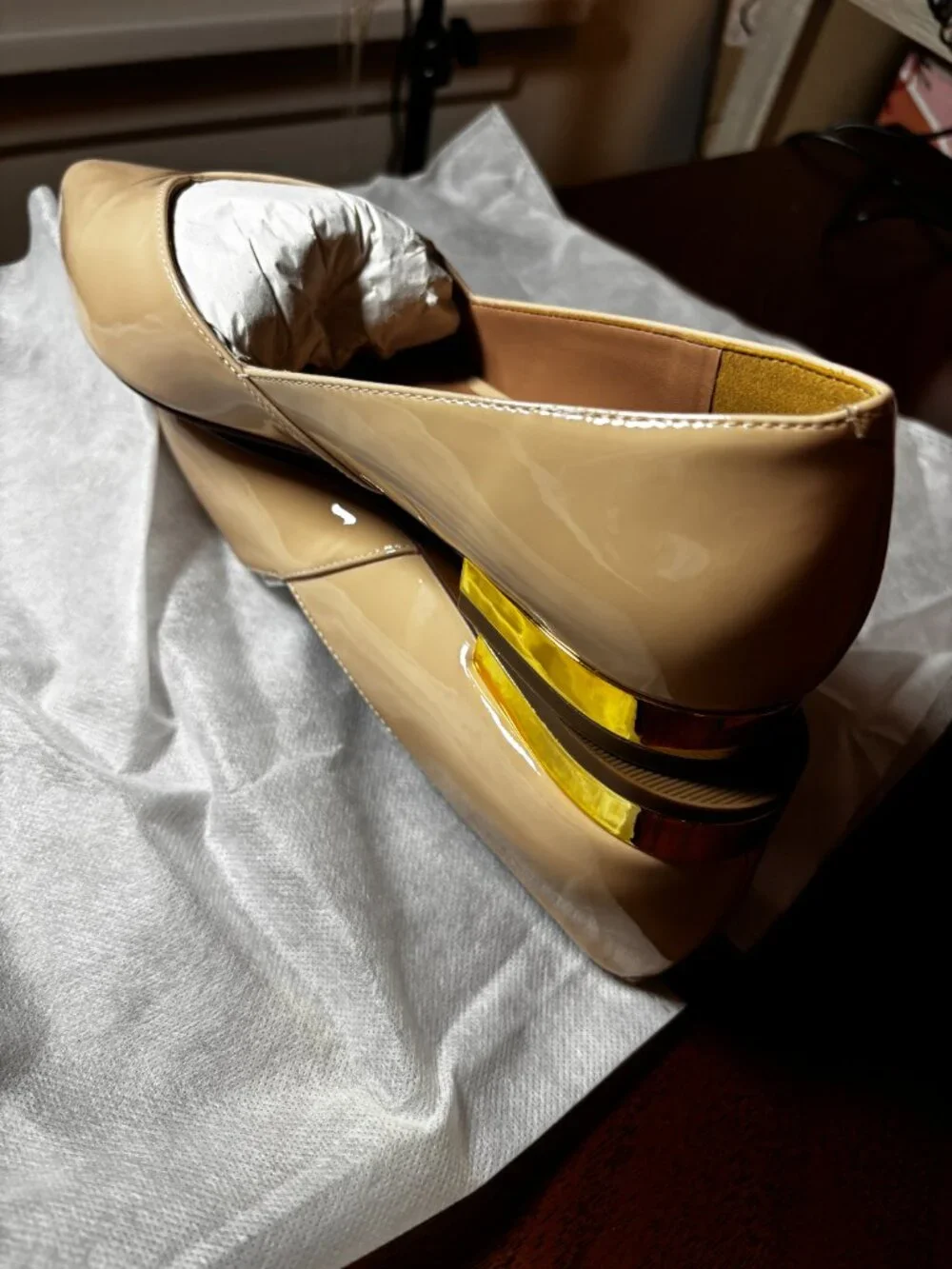 Linea Paolo Nasya-L Blush Patent Pointed Toe Flats Size 9 M NIB